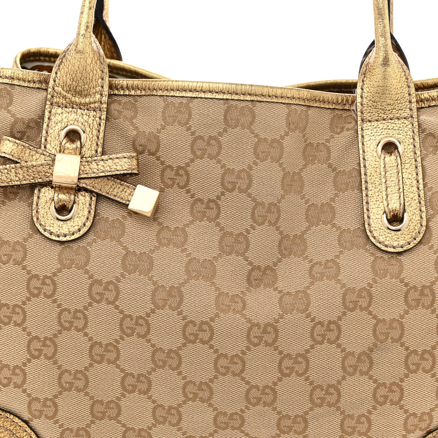 Gucci Monogram Medium Princy Tote Gold 8 of 19
