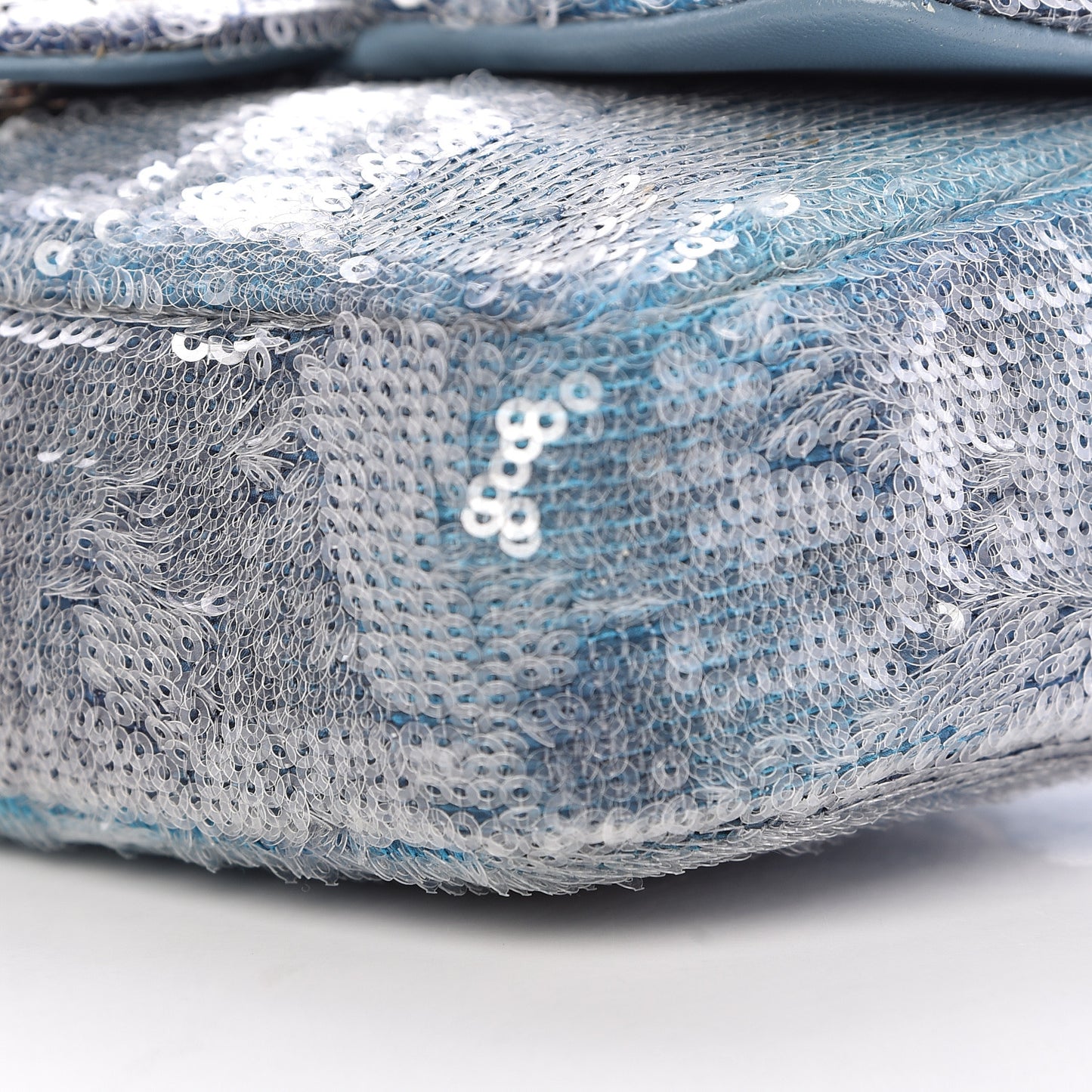 Sequin Mini Waterfall Flap Light Blue