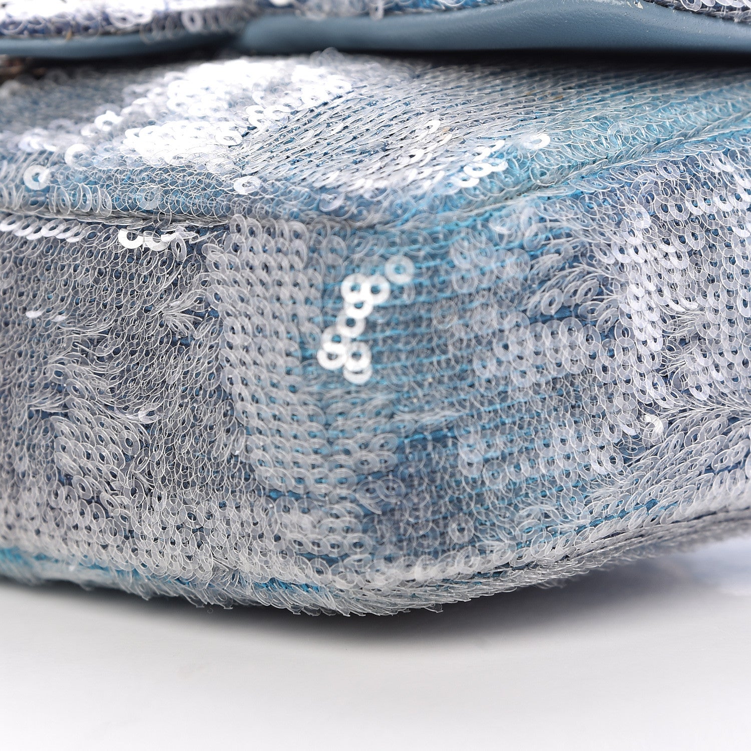 Chanel Sequin Mini Waterfall Flap Light Blue 10 of 11