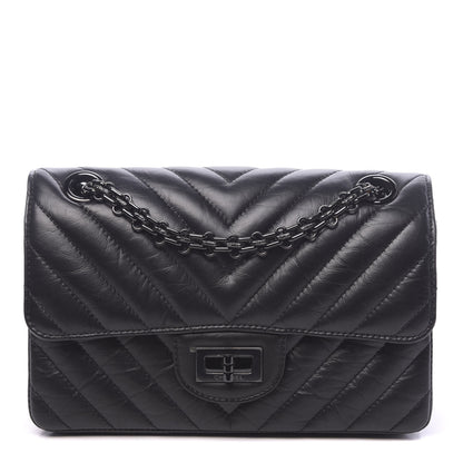 Chanel Aged Calfskin Chevron Quilted 2.55 Reissue Mini Flap So Black 1 of 10