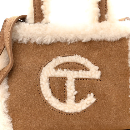 Telfar X UGG Suede Shearling Small Shopping Bag Chestnut 7 of 9