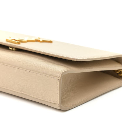 Saint Laurent Grain De Poudre Medium Monogram Kate Satchel Nude Powder 6 of 12