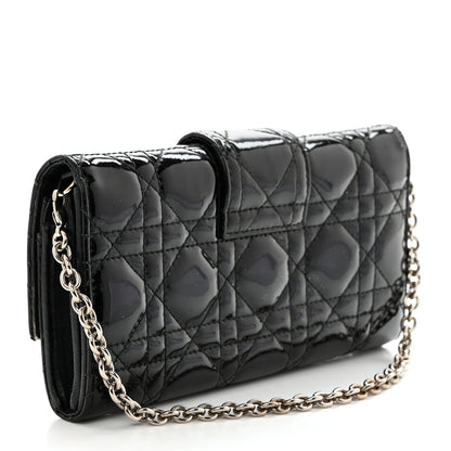 Christian Dior Patent Cannage Miss Dior Chain Wallet Black 4 of 8