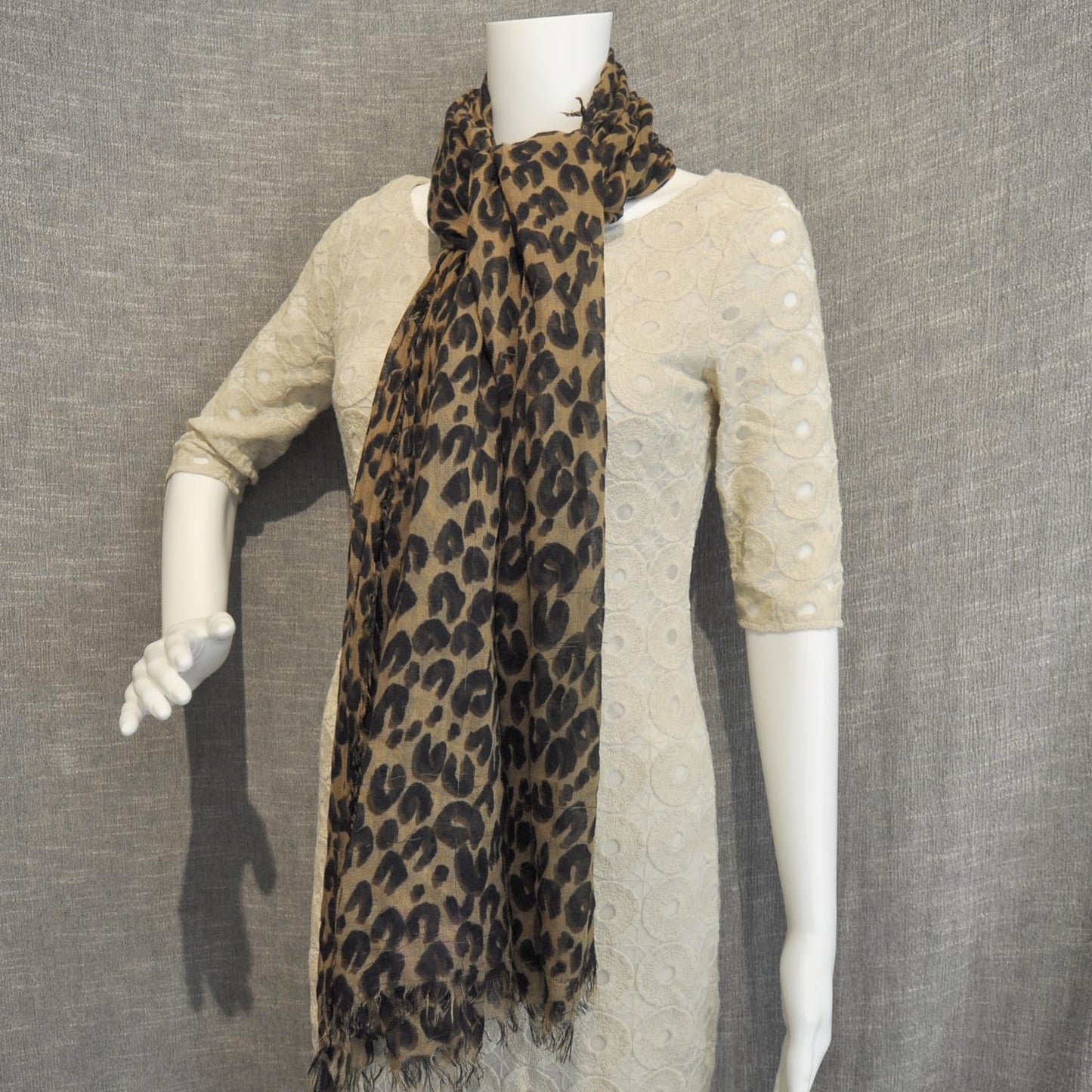 Cashmere Silk Leopard Stole