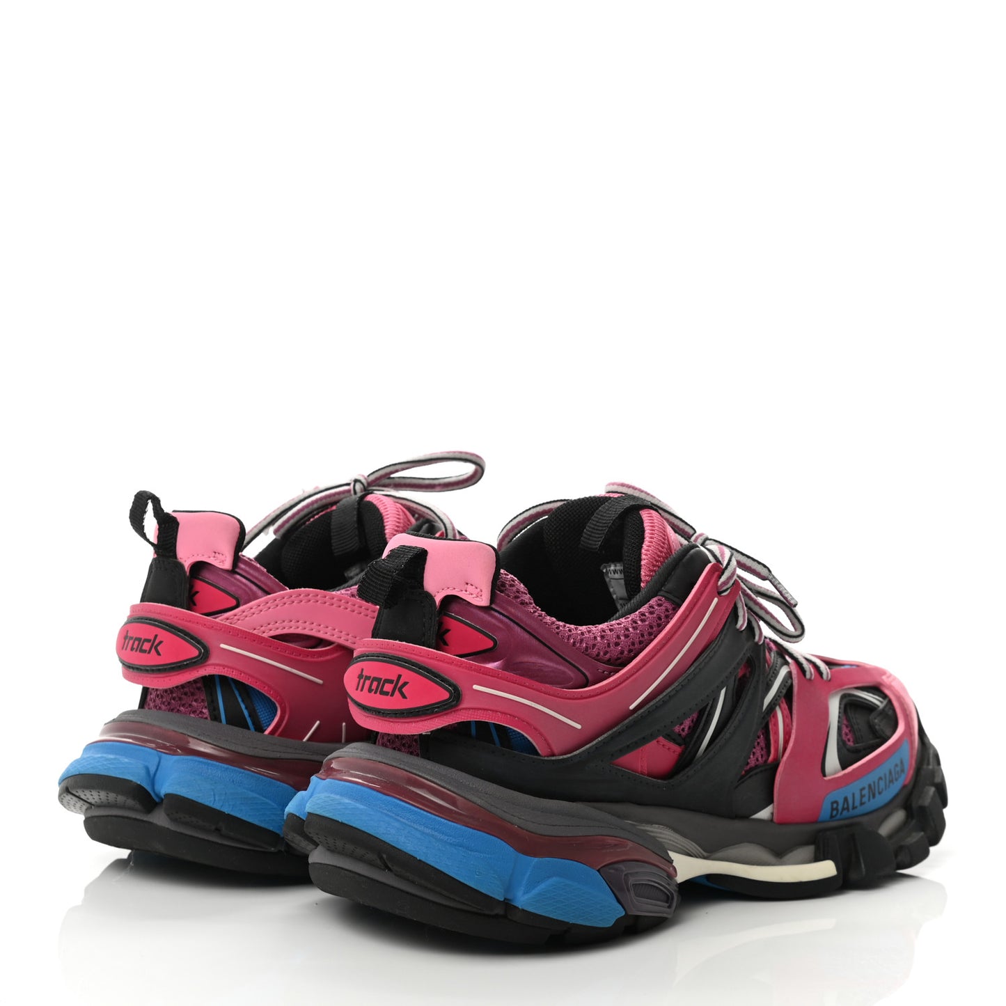 Mesh Nylon Metallic Fabric Womens Track Sneakers 36 Pink Blue