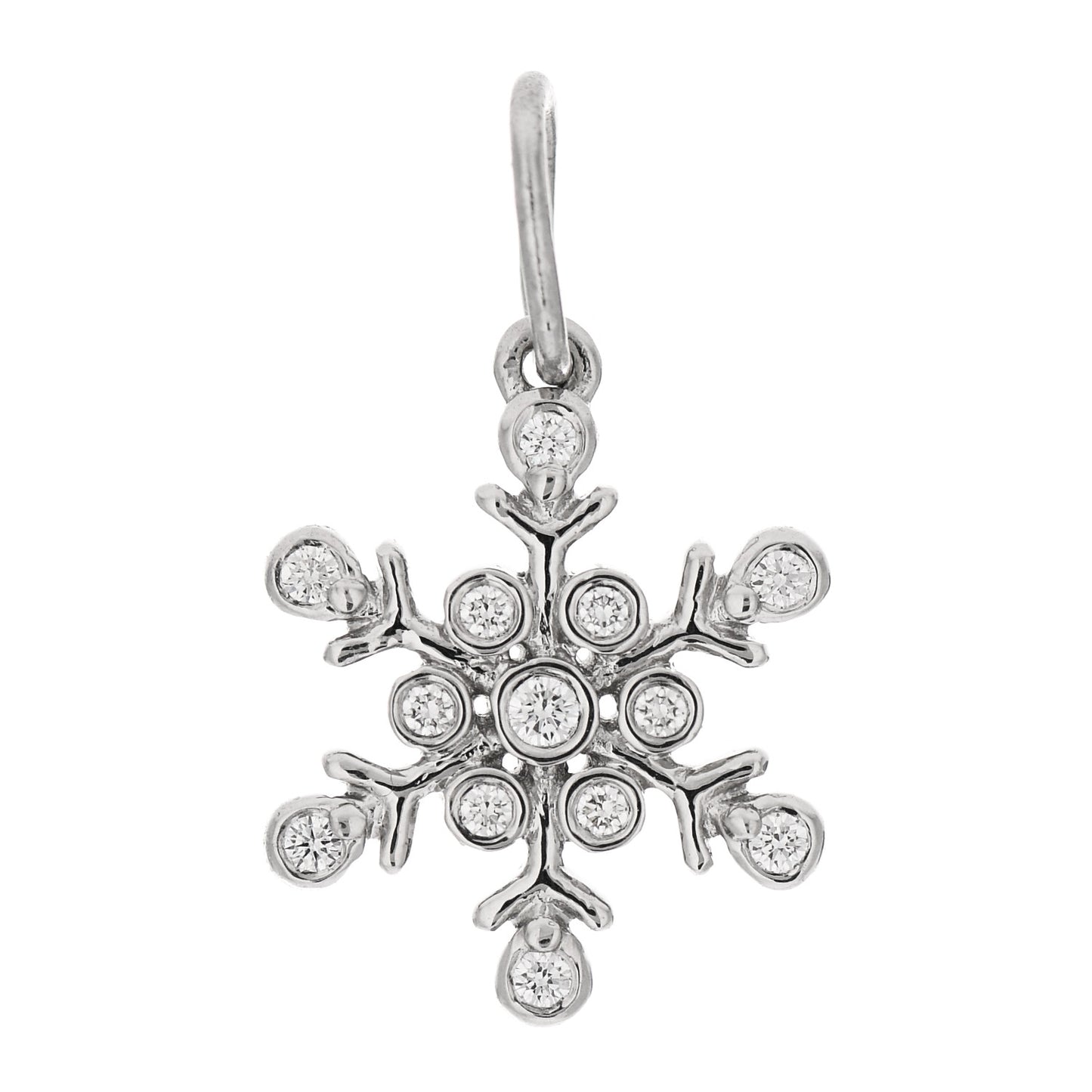 Platinum Diamond Snowflake Charm