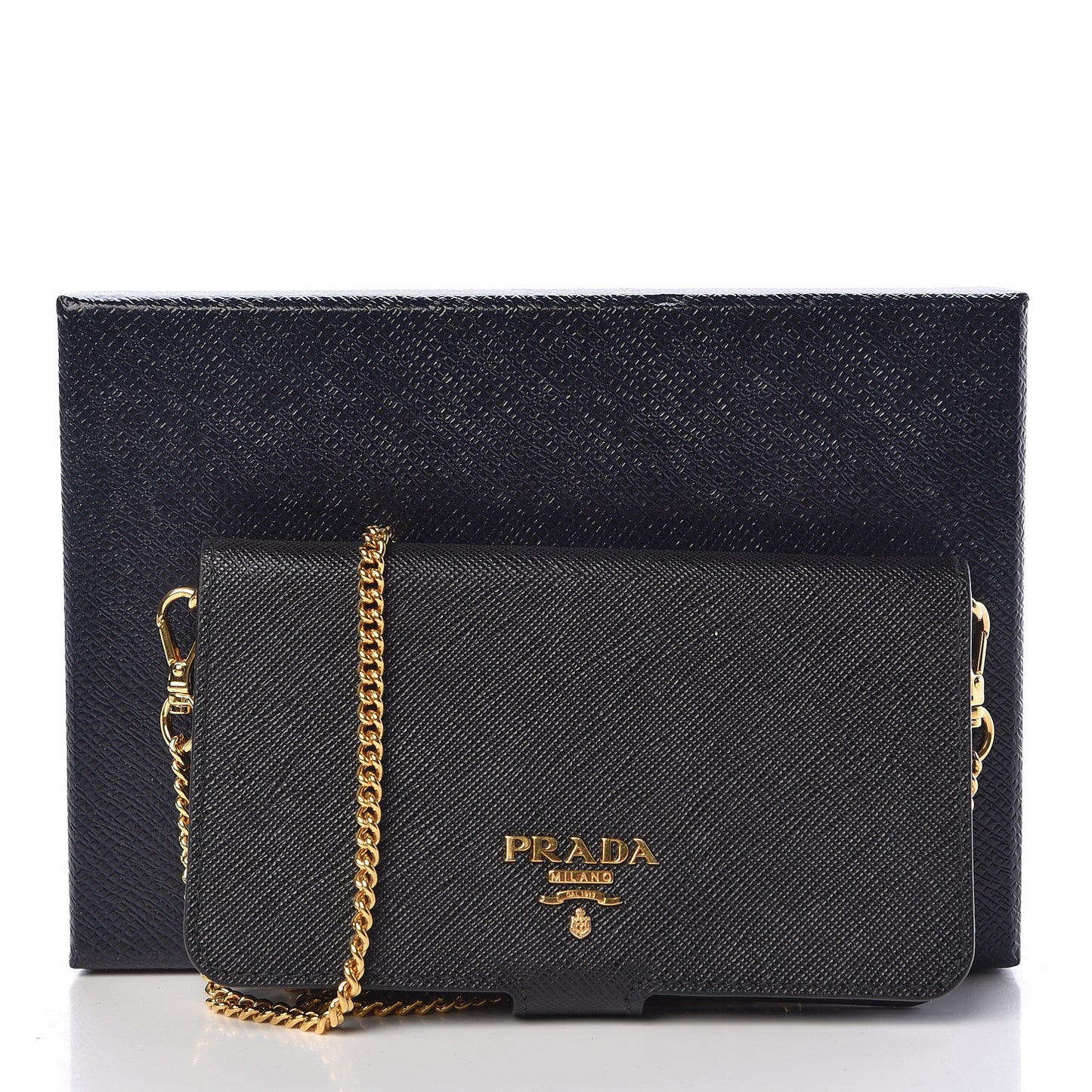 Saffiano Metal iPhone 7 Case Crossbody Wallet Black