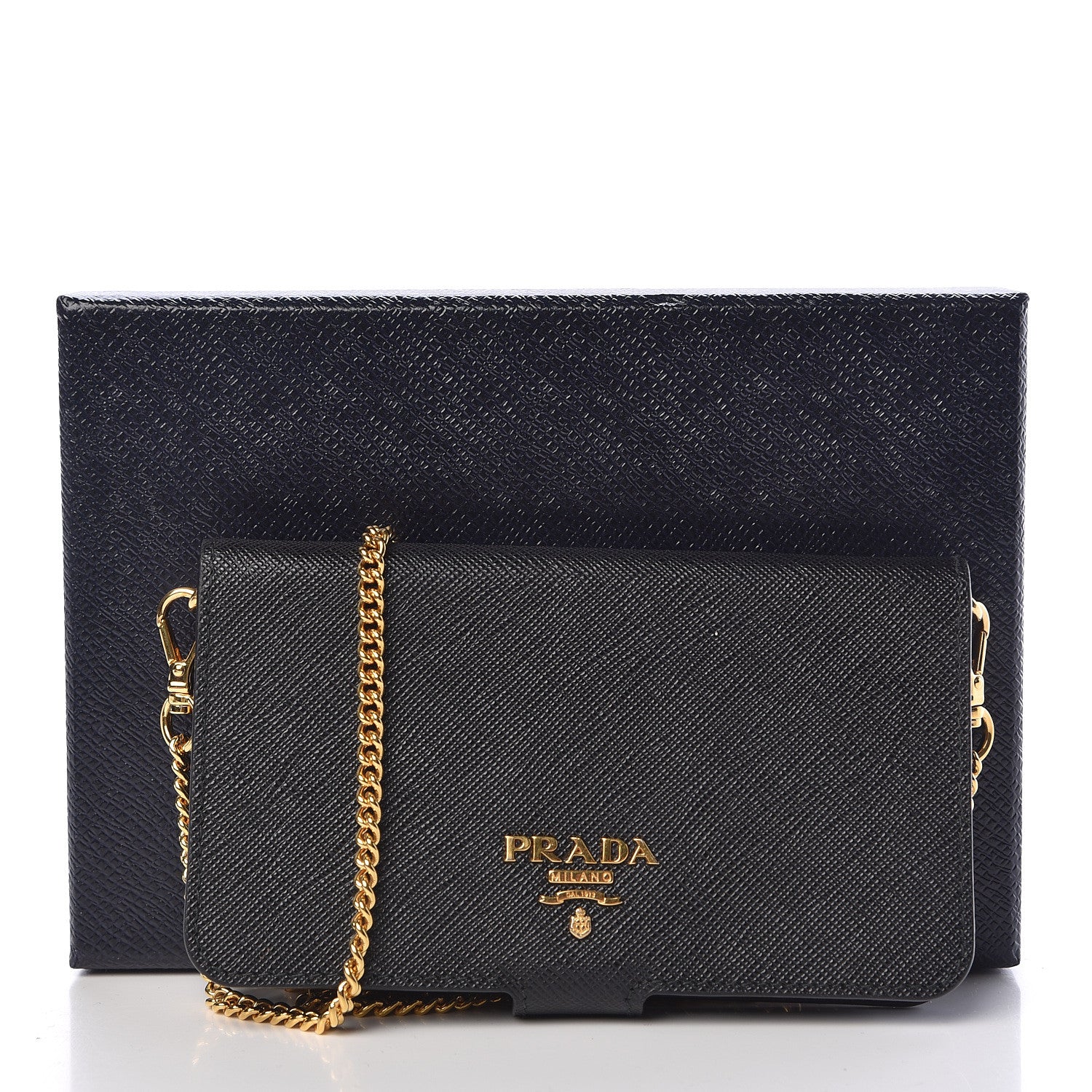 Prada Saffiano Metal iPhone 7 Case Crossbody Wallet Black 8 of 8
