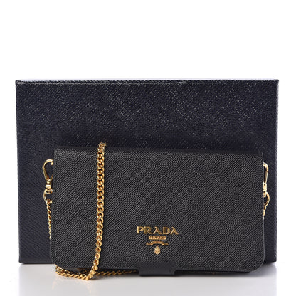 Prada Saffiano Metal iPhone 7 Case Crossbody Wallet Black 8 of 8