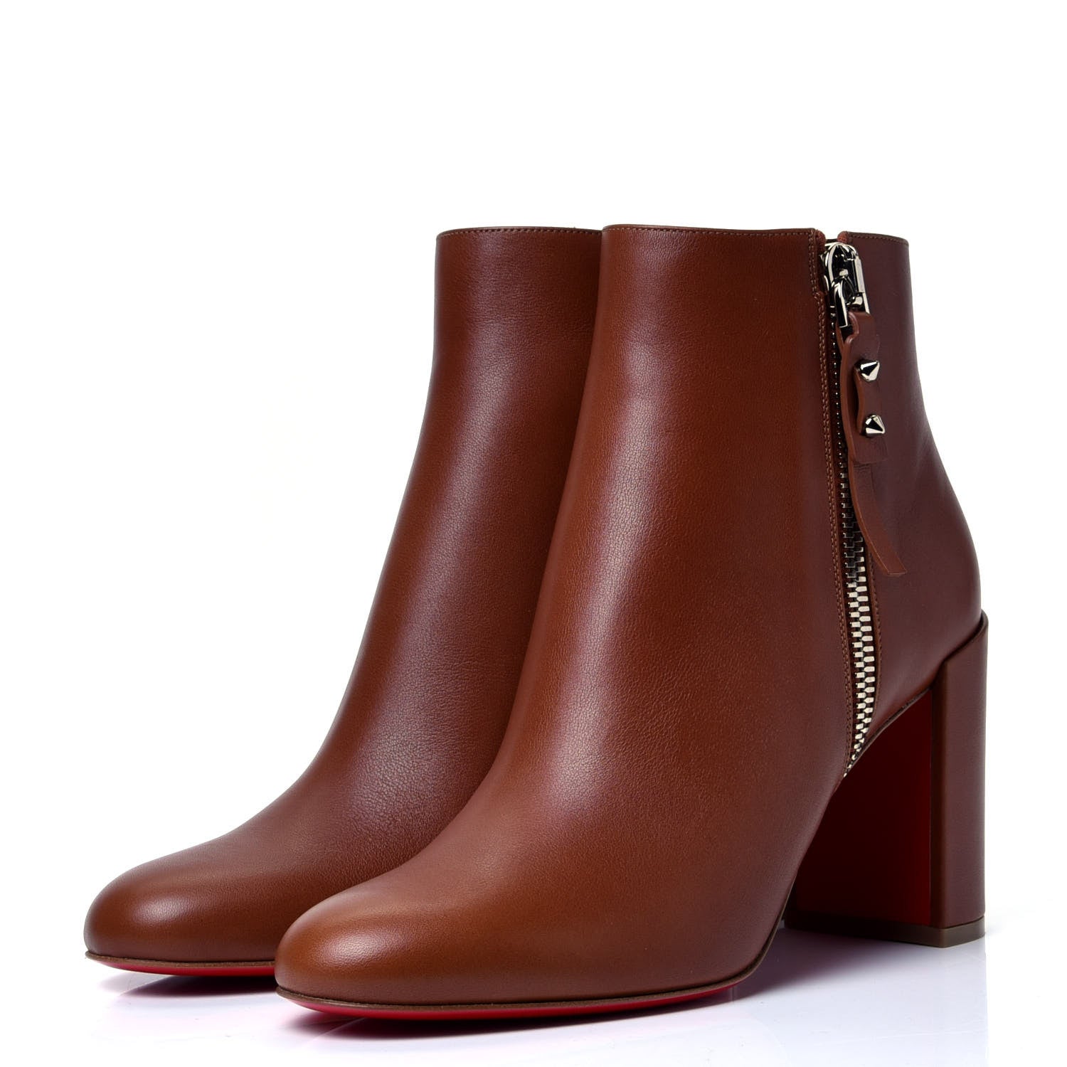 Christian Louboutin Calfskin Ziptotal 85 Ankle Boots 38.5 Cuoio 4 of 10