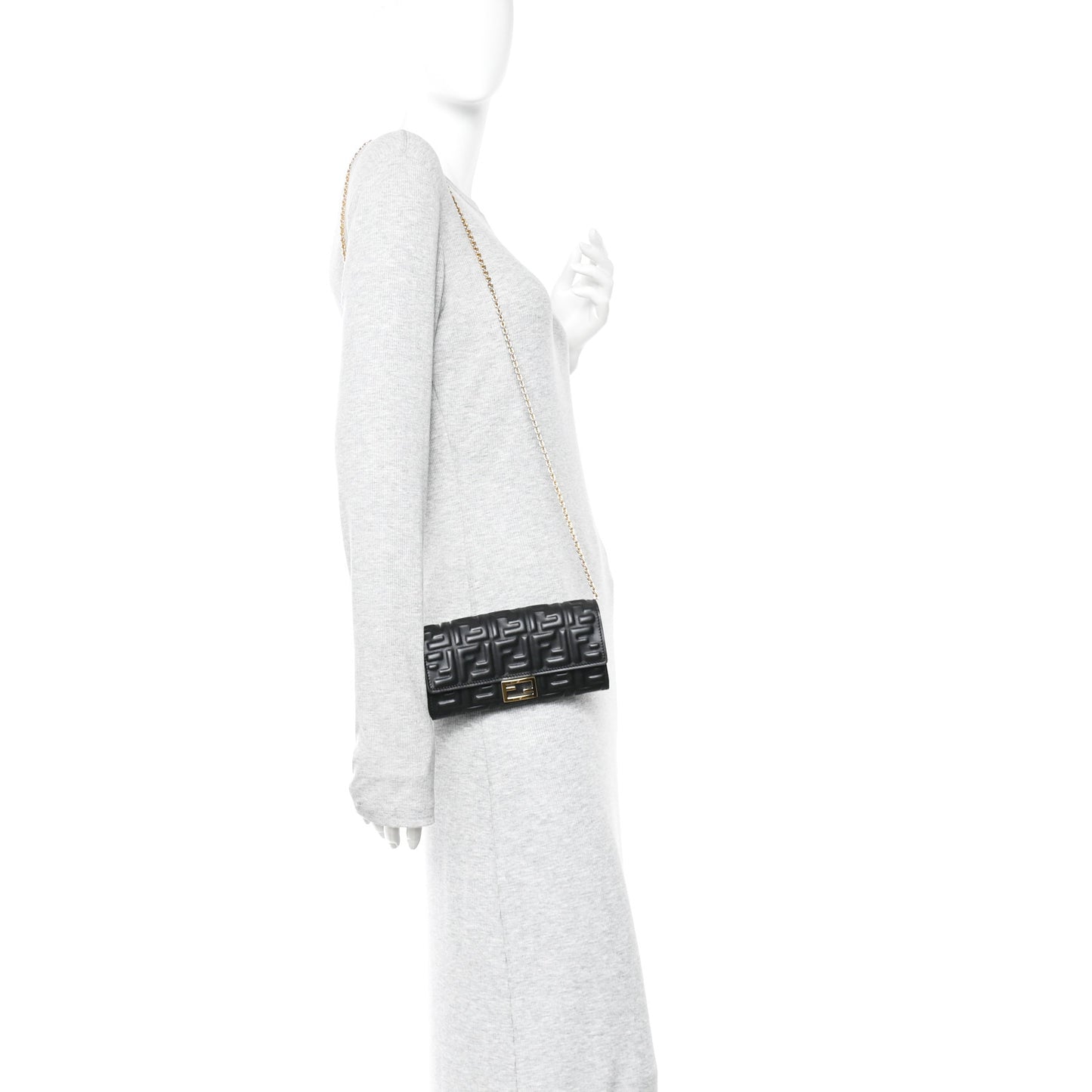 Nappa Matisse FF Embossed Continental Wallet On Chain Black Black