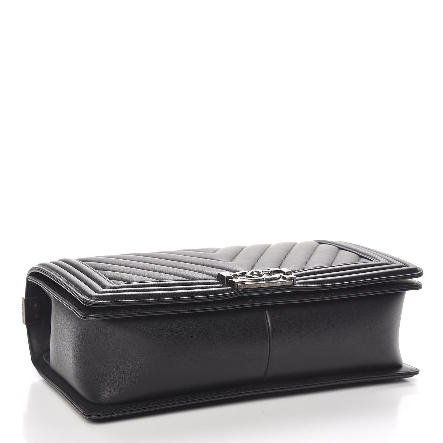 Calfskin Chevron Quilted New Medium Boy Flap Black