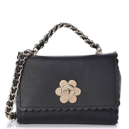 Mulberry Classic Calfskin Flower Cecily Flap Black 1 of 8