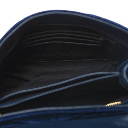 Saint Laurent Velvet Y Quilted Monogram Toy Loulou Chain Satchel Deep Marine 5 of 12