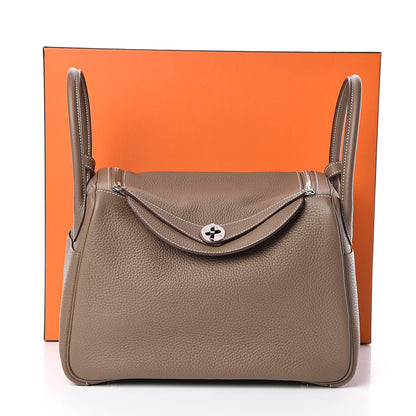 Hermes Taurillon Clemence Lindy 30 Etoupe 11 of 11