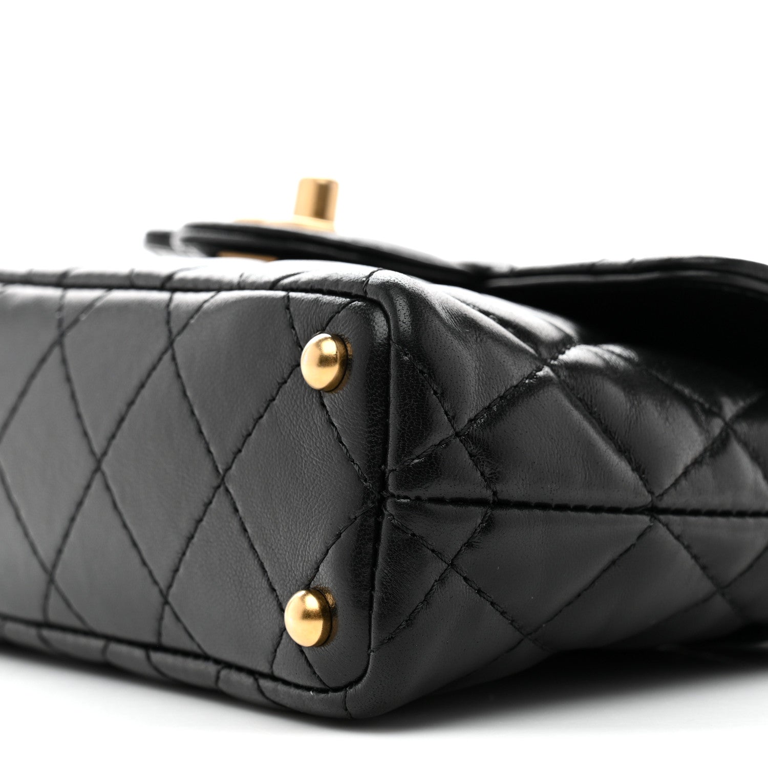 Chanel Lambskin Quilted Small Flap Top Handle Bag Black 10 of 10