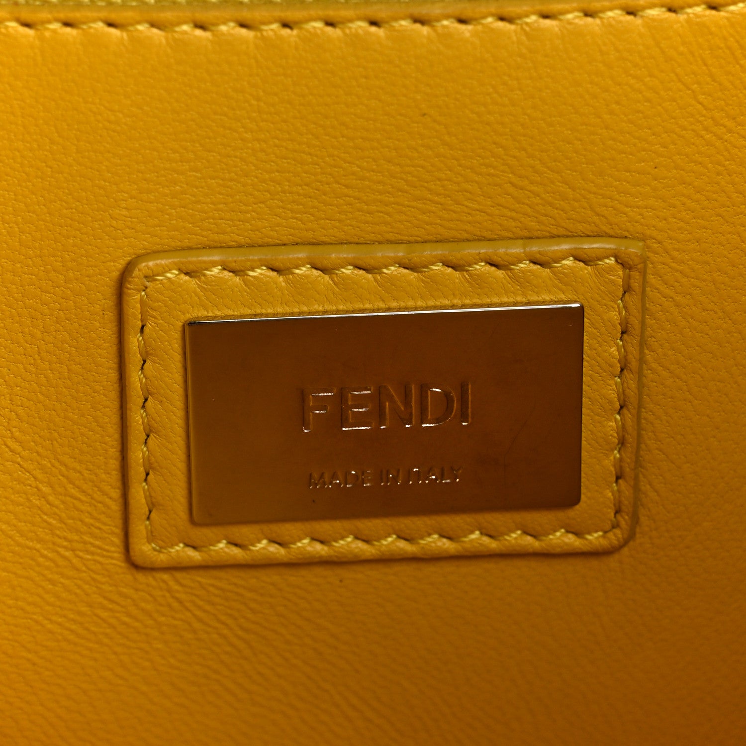 Fendi Vitello Morgan Shiny Nappa Medium Peekaboo Iconic Satchel Polvere Sunflower 7 of 15