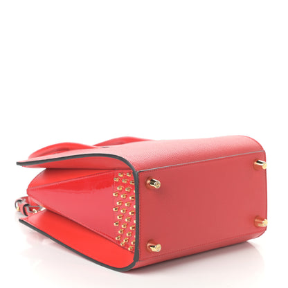 Christian Louboutin Calfskin Patent Studded Small Paloma Red 4 of 9
