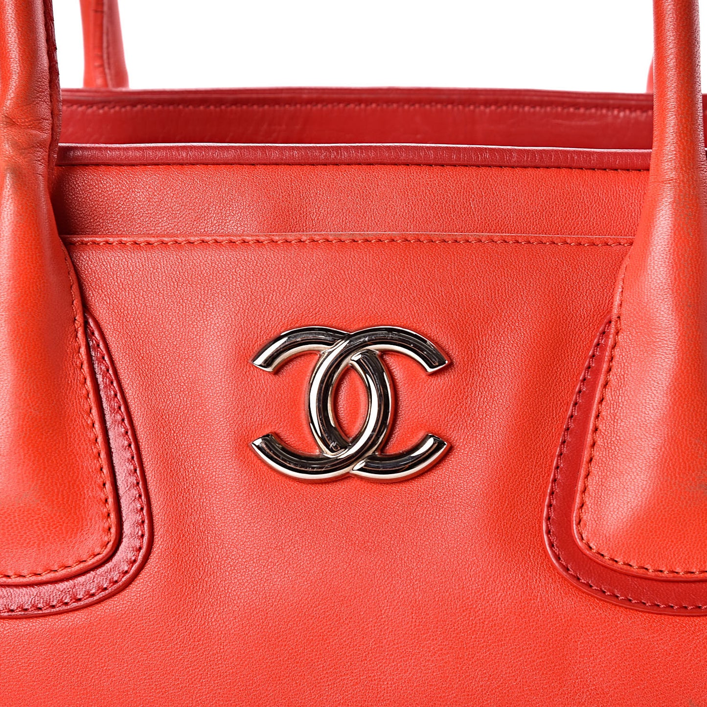 Lambskin Executive Cerf Shopper Tote Red