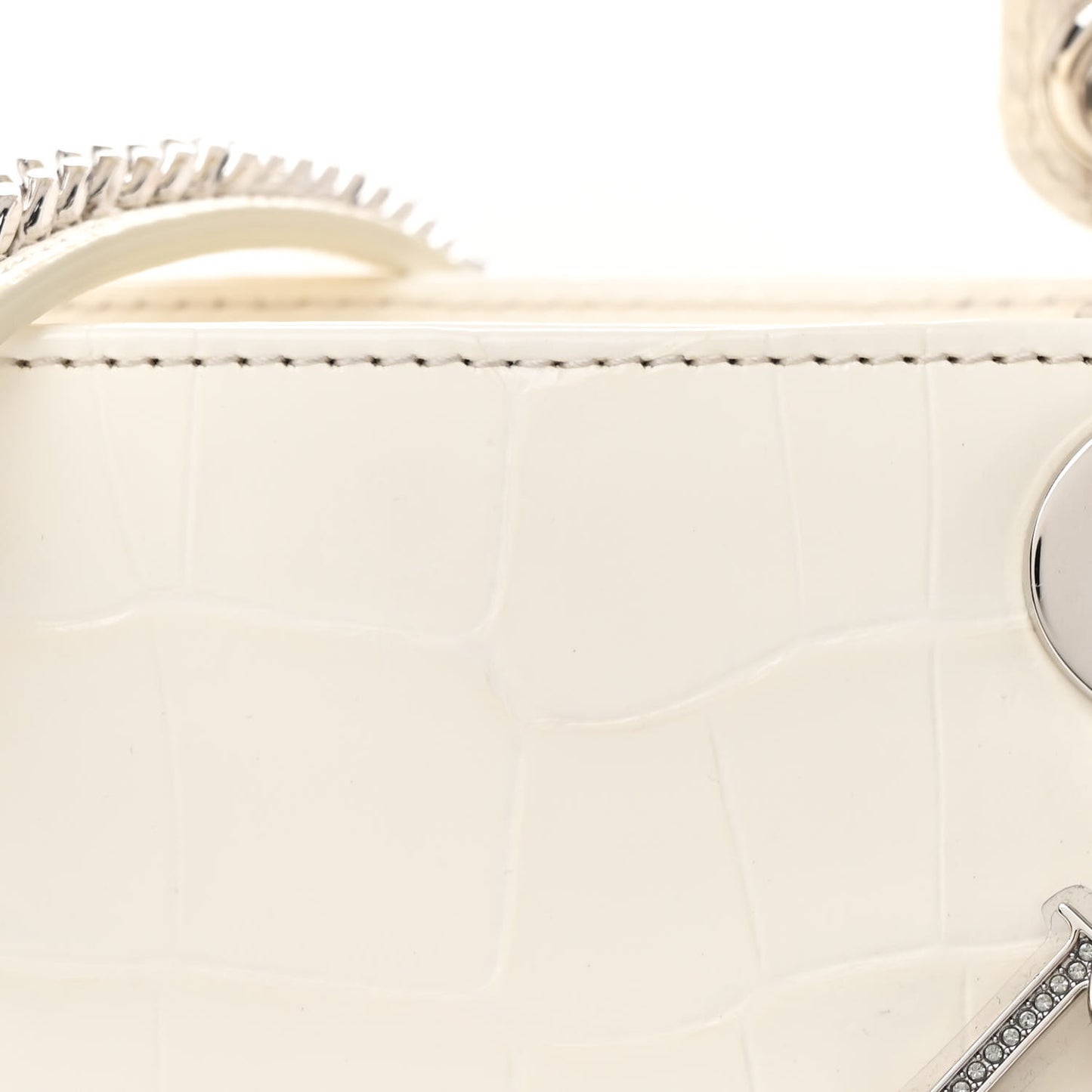 Niloticus Crocodile Himalaya Crystal Mini Lady Dior White