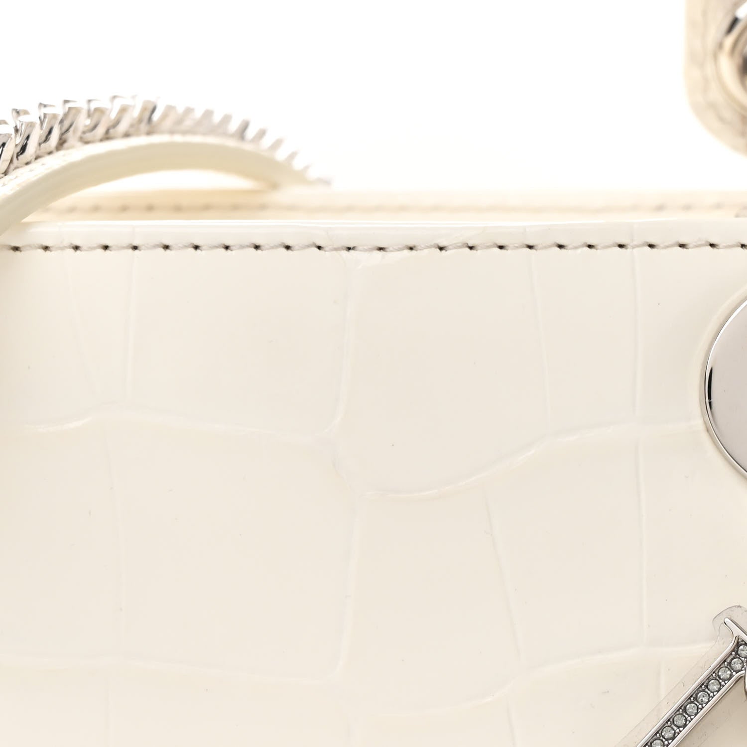 Christian Dior Niloticus Crocodile Himalaya Crystal Mini Lady Dior White 8 of 10