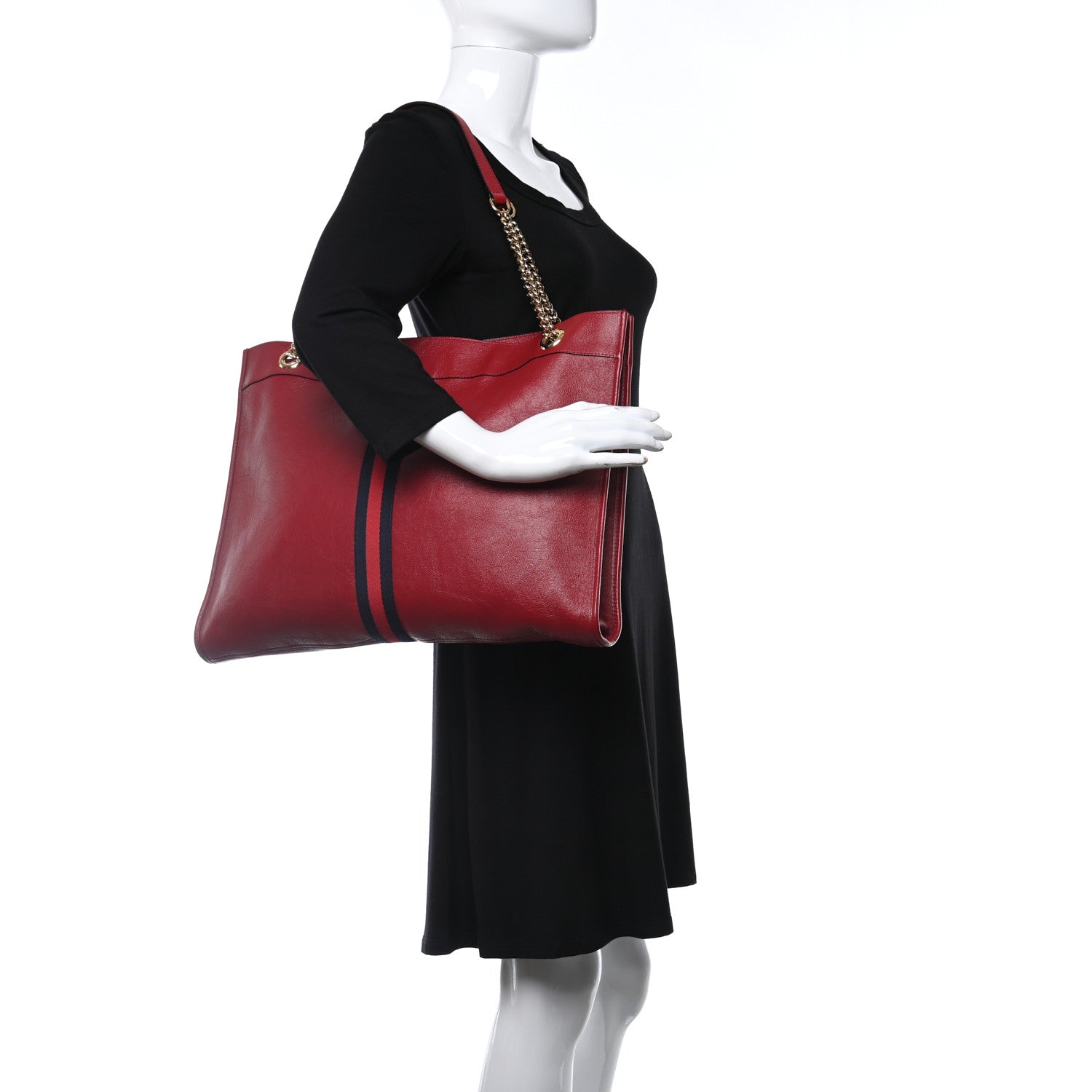 Gucci Calfskin Large Rajah Chain Tote Romantic Cherry 3 of 12