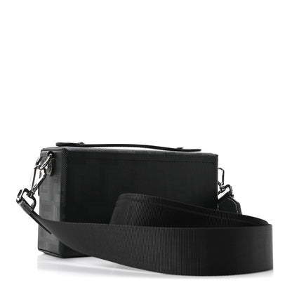 Fendi Vitello King FF Lines Embossed Baguette Soft Trunk Black 5 of 19