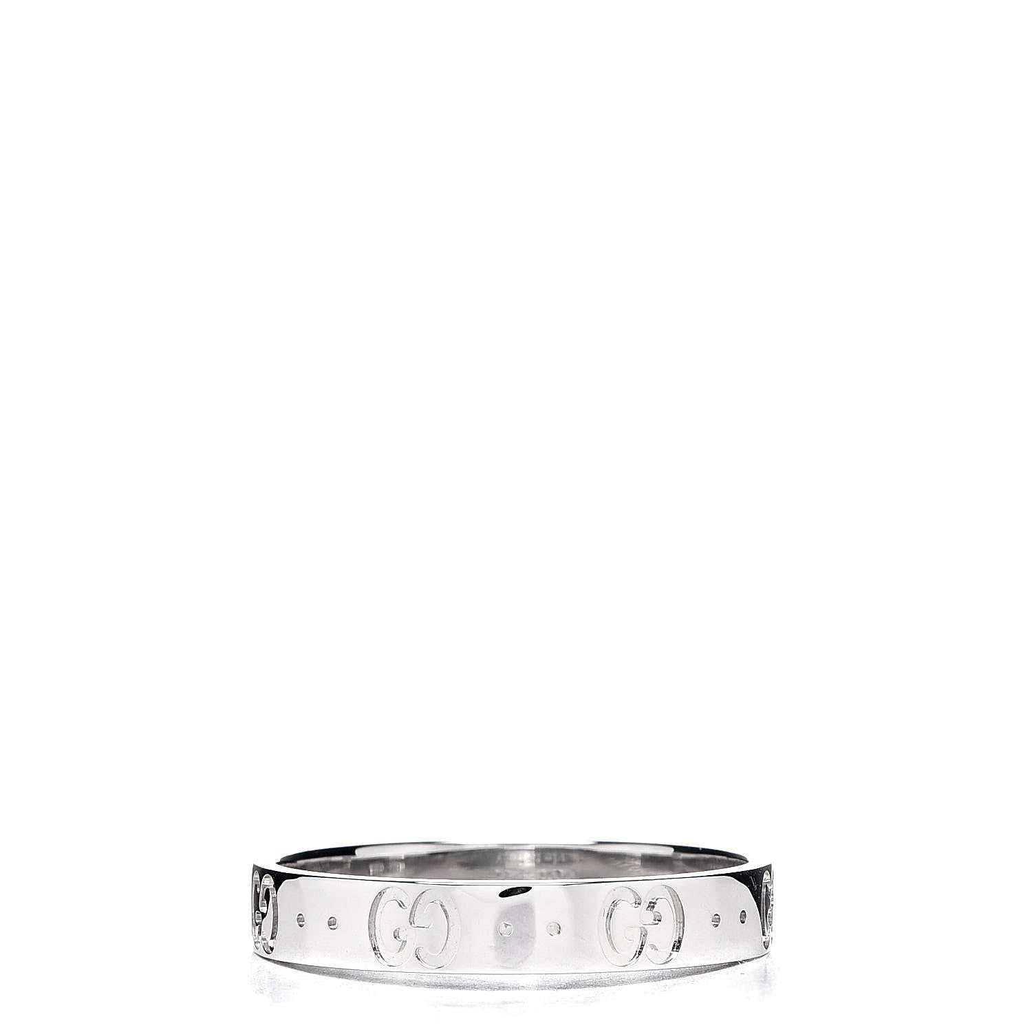 Gucci 18K White Gold 4mm Icon Thin Band Ring 63 10.25 3 of 5