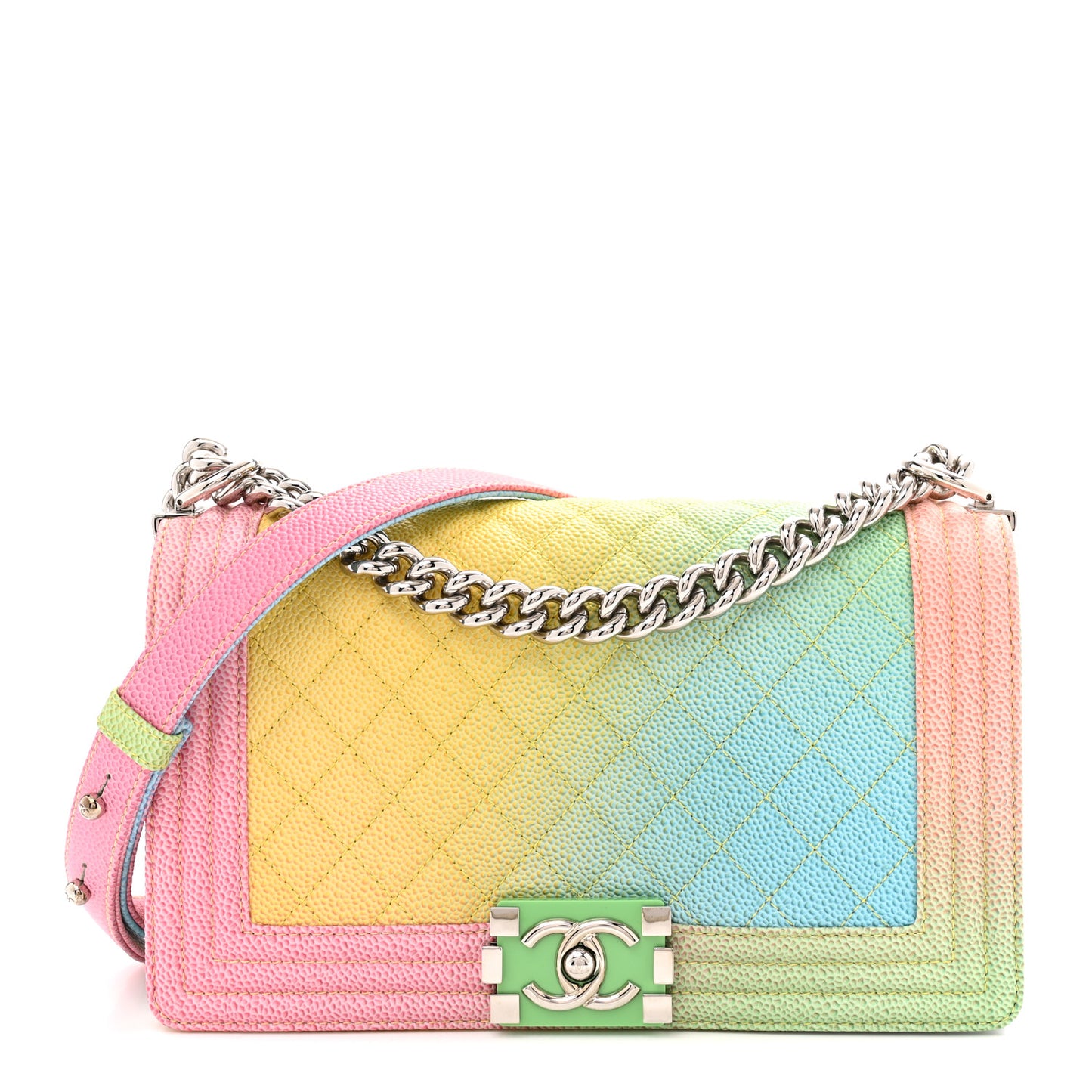 Caviar Quilted Medium Cuba Rainbow Boy Flap Multicolor