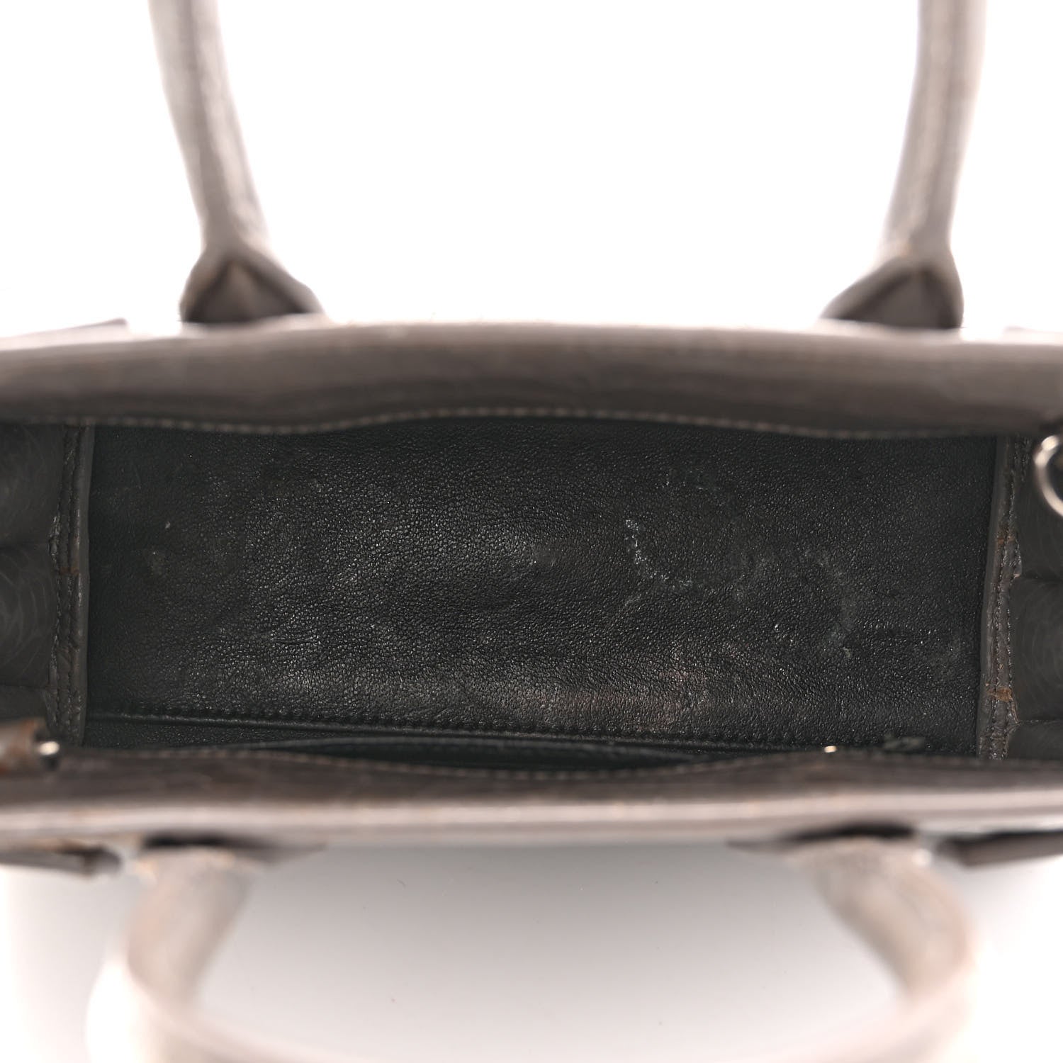 Saint Laurent Calfskin Crocodile Embossed Nano Sac De Jour Fog 5 of 23