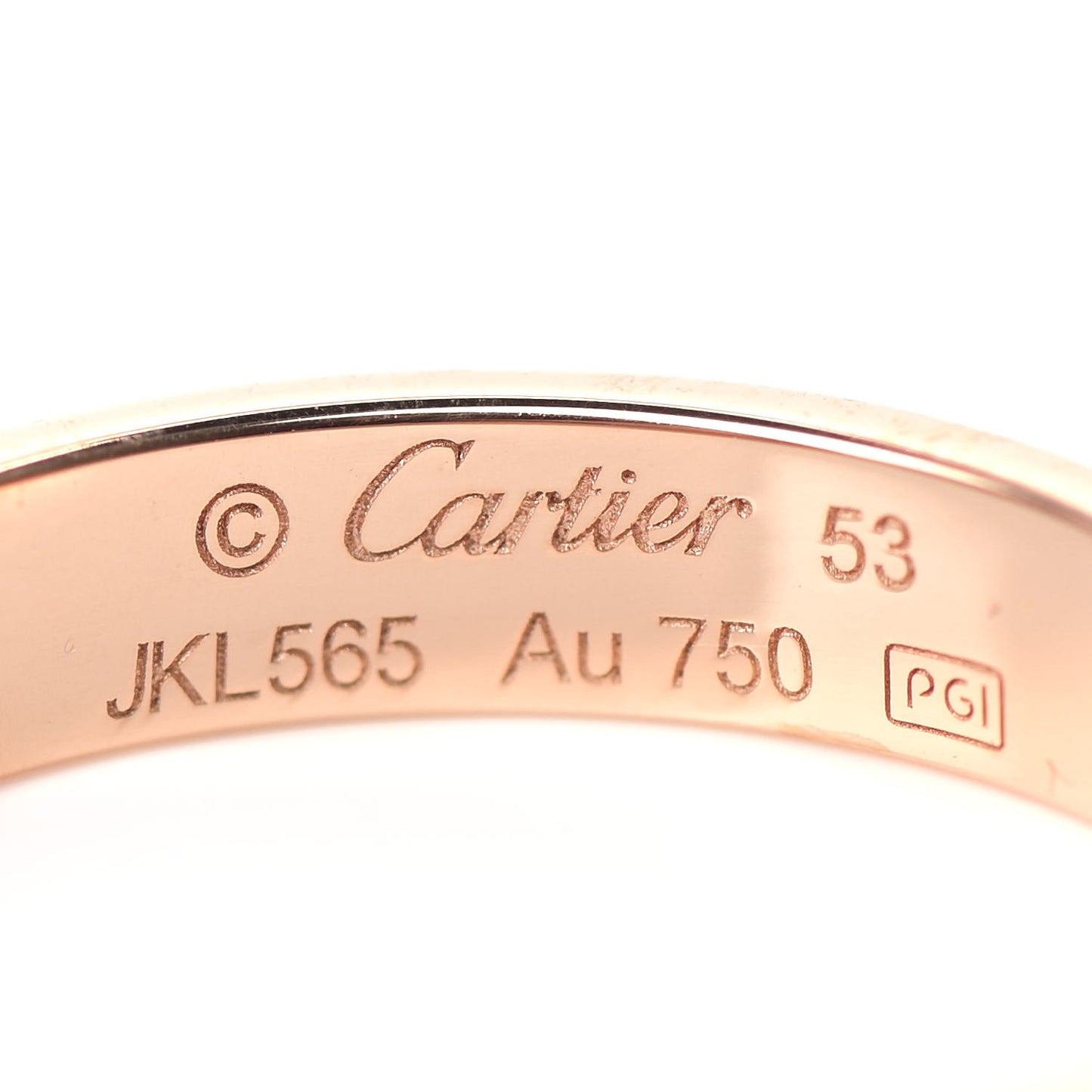 18K Pink Gold 3.5mm LOVE Wedding Band Ring 53 6.5