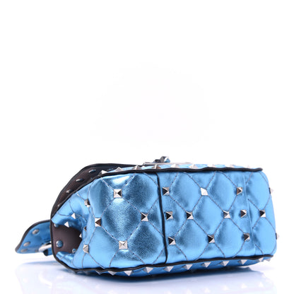 Valentino Garavani Metallic Nappa Micro Rockstud Spike Shoulder Bag Cerulean 4 of 14