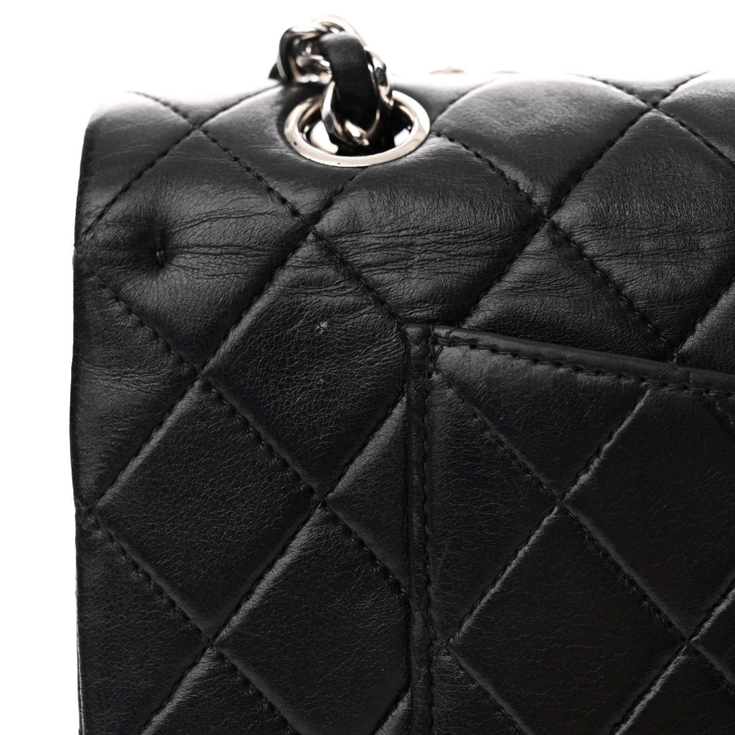 Chanel Lambskin Quilted Medium Double Flap Black 17 of 18