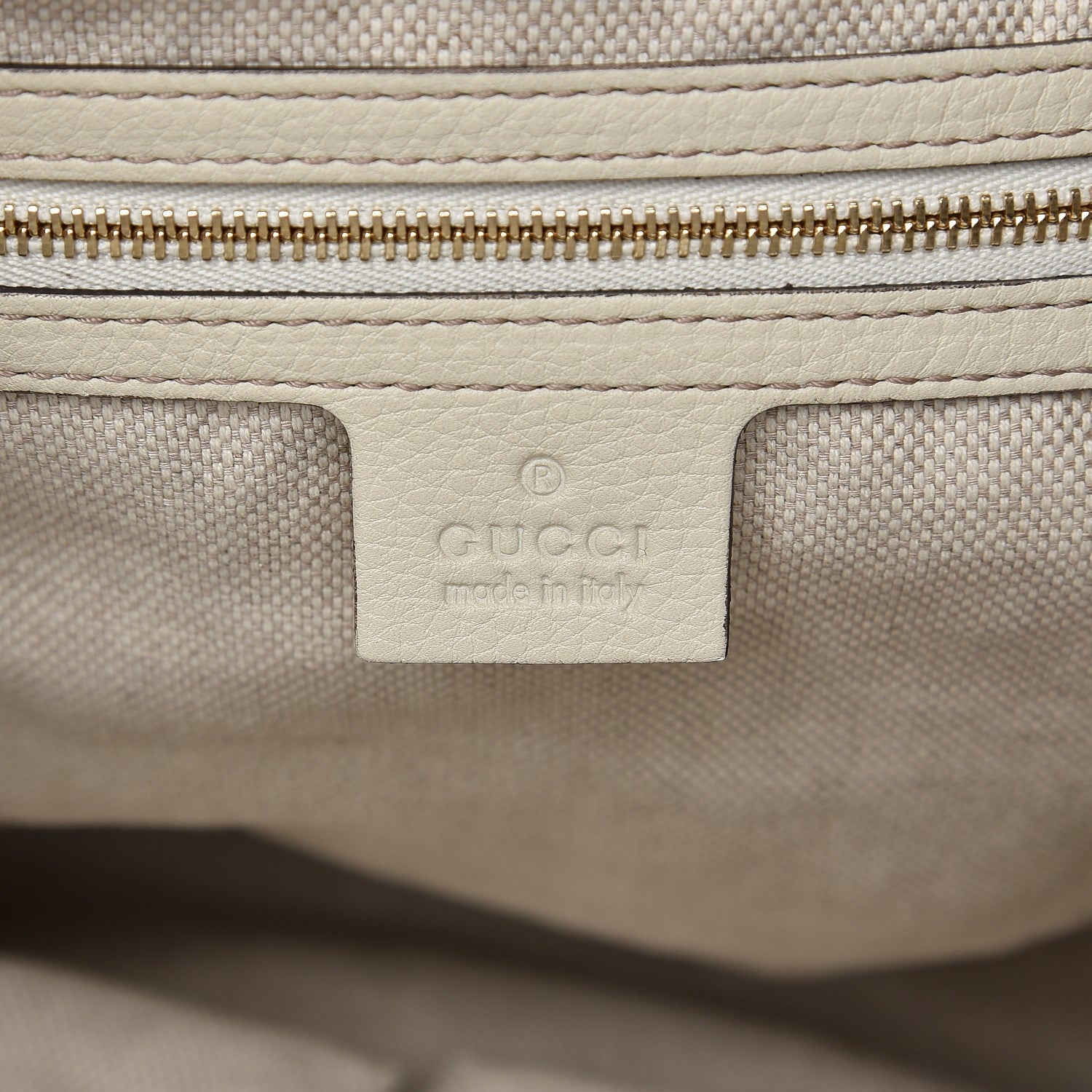 Gucci Pebbled Calfskin Medium Soho Chain Shoulder Bag Off White 6 of 7