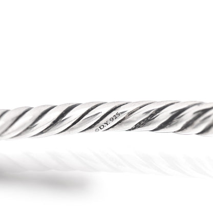 David Yurman Sterling Silver Diamond 12mm Willow Open Single Row Bracelet 4 of 4