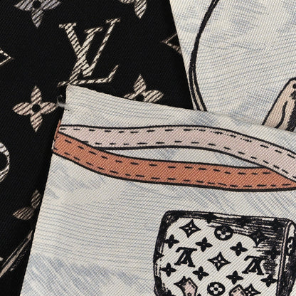 Louis Vuitton Silk Monogram Up And Away Bandeau Black White 3 of 3