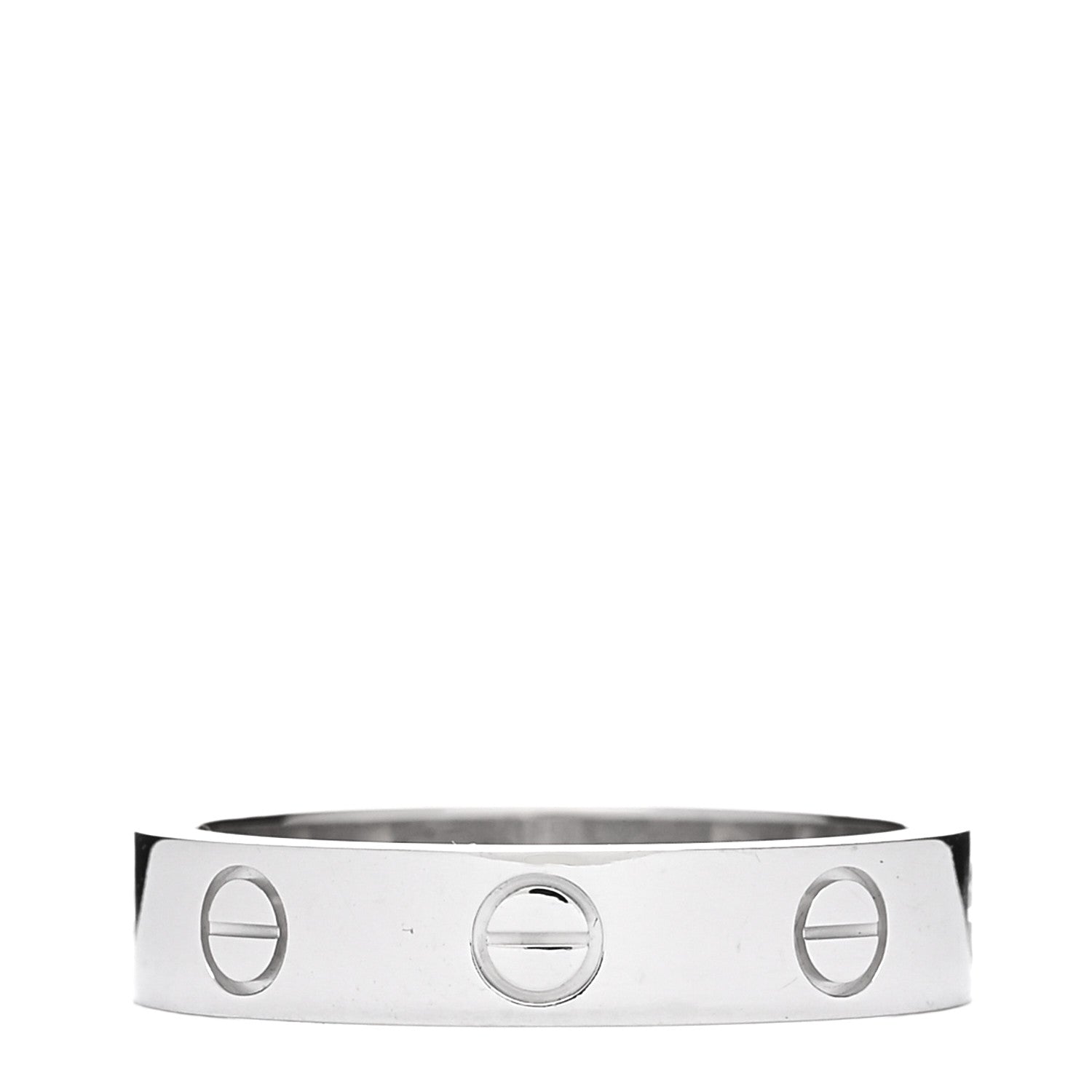 Cartier 18K White Gold Diamond 4mm LOVE Wedding Band Ring 51 5.75 3 of 5