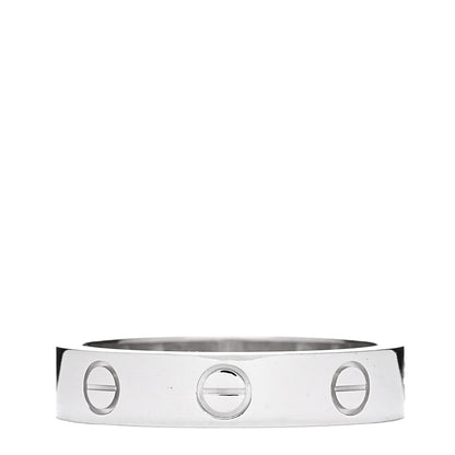 Cartier 18K White Gold Diamond 4mm LOVE Wedding Band Ring 51 5.75 3 of 5