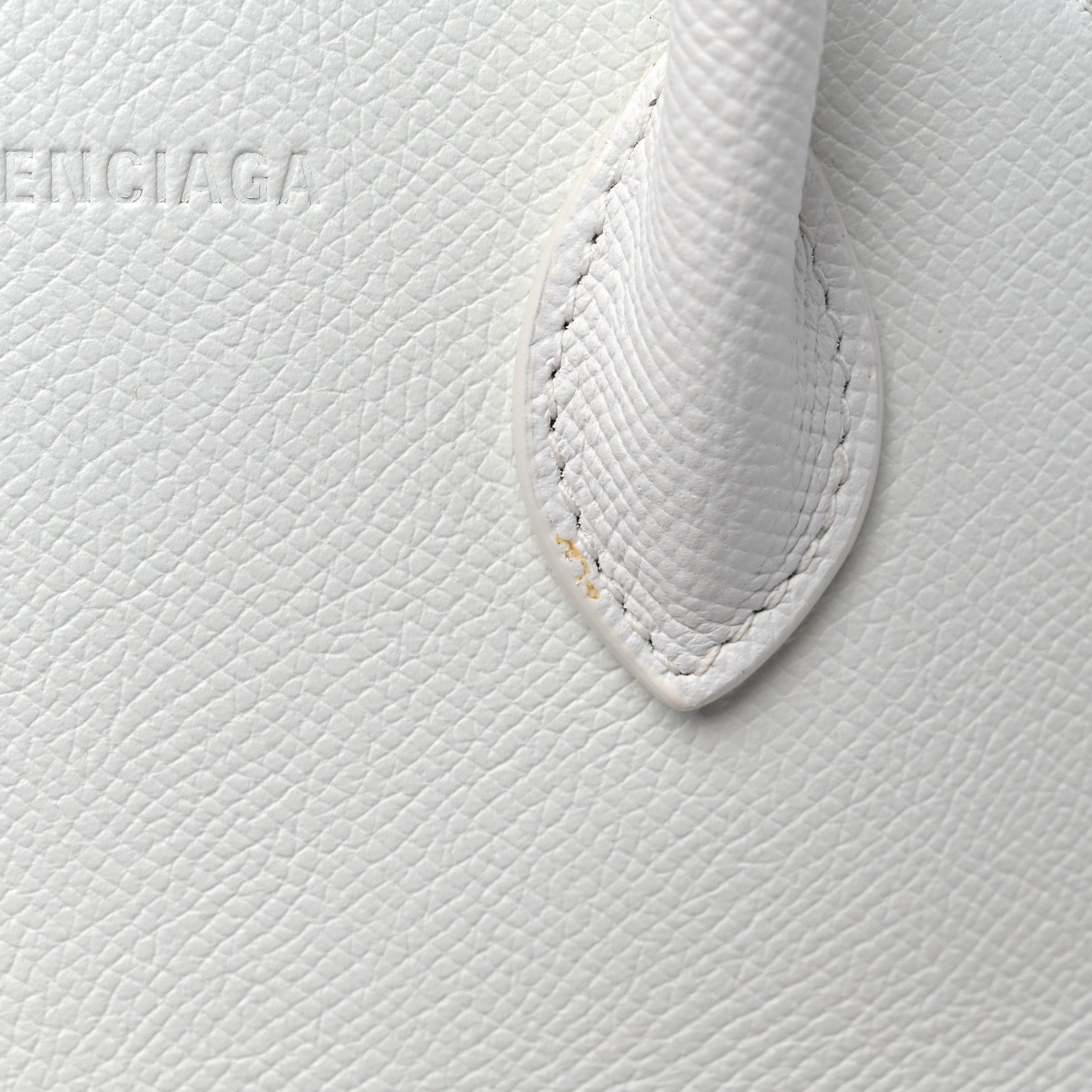 Balenciaga Grained Calfskin XXS Ville Top Handle Bag White Black 11 of 12