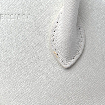 Balenciaga Grained Calfskin XXS Ville Top Handle Bag White Black 11 of 12