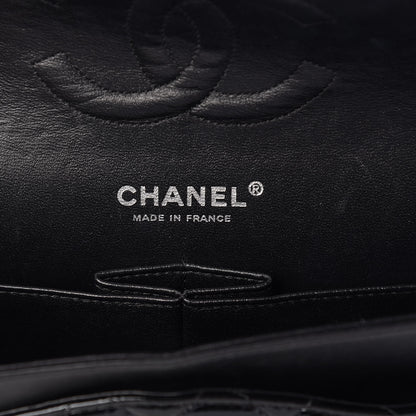 Chanel Distressed Patent Quilted Medium Double Flap Black 6 of 10