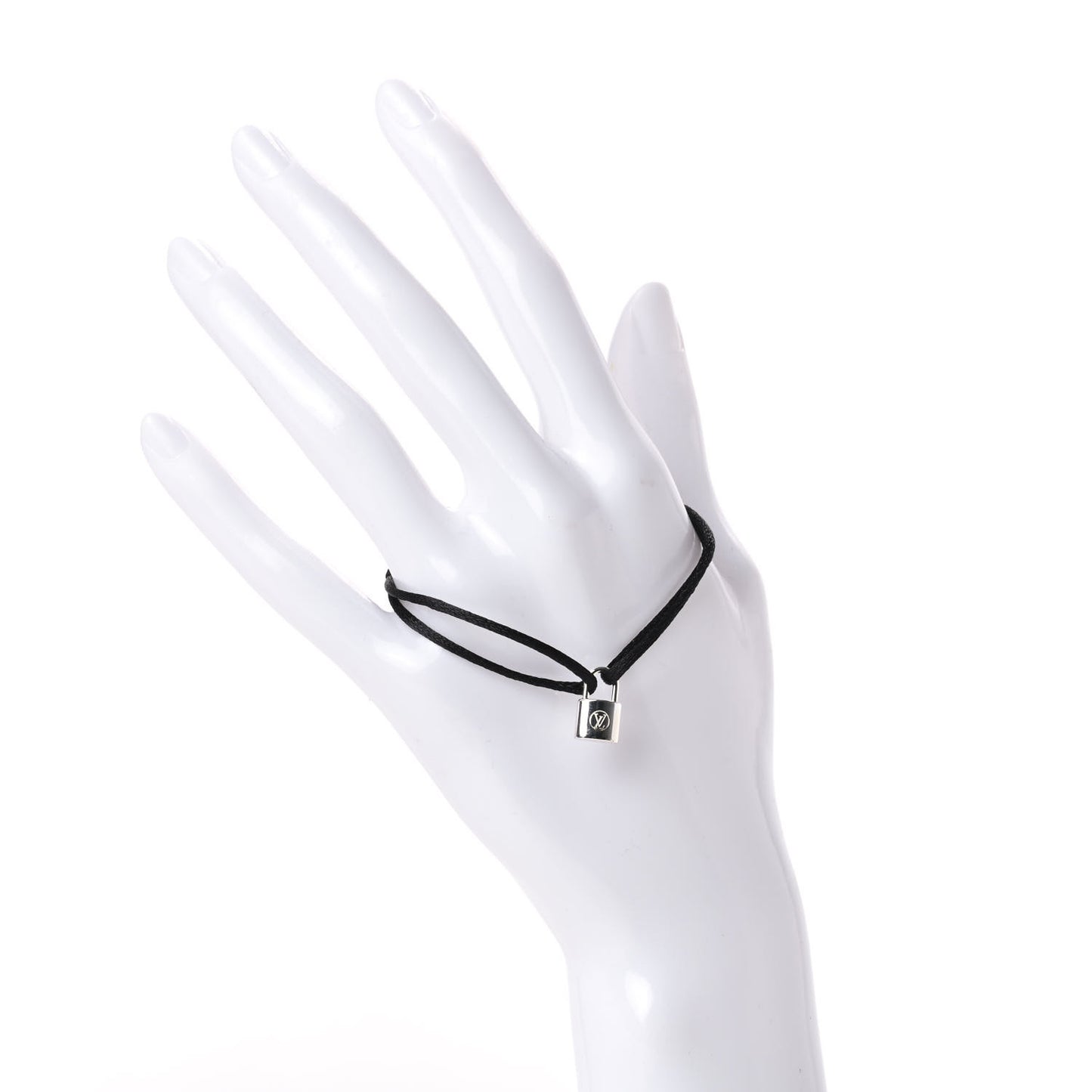 Sterling Silver Lockit Adjustable Cord Bracelet Black