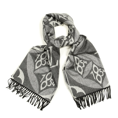 Louis Vuitton Wool Cashmere Since 1854 Scarf Gray 1 of 4