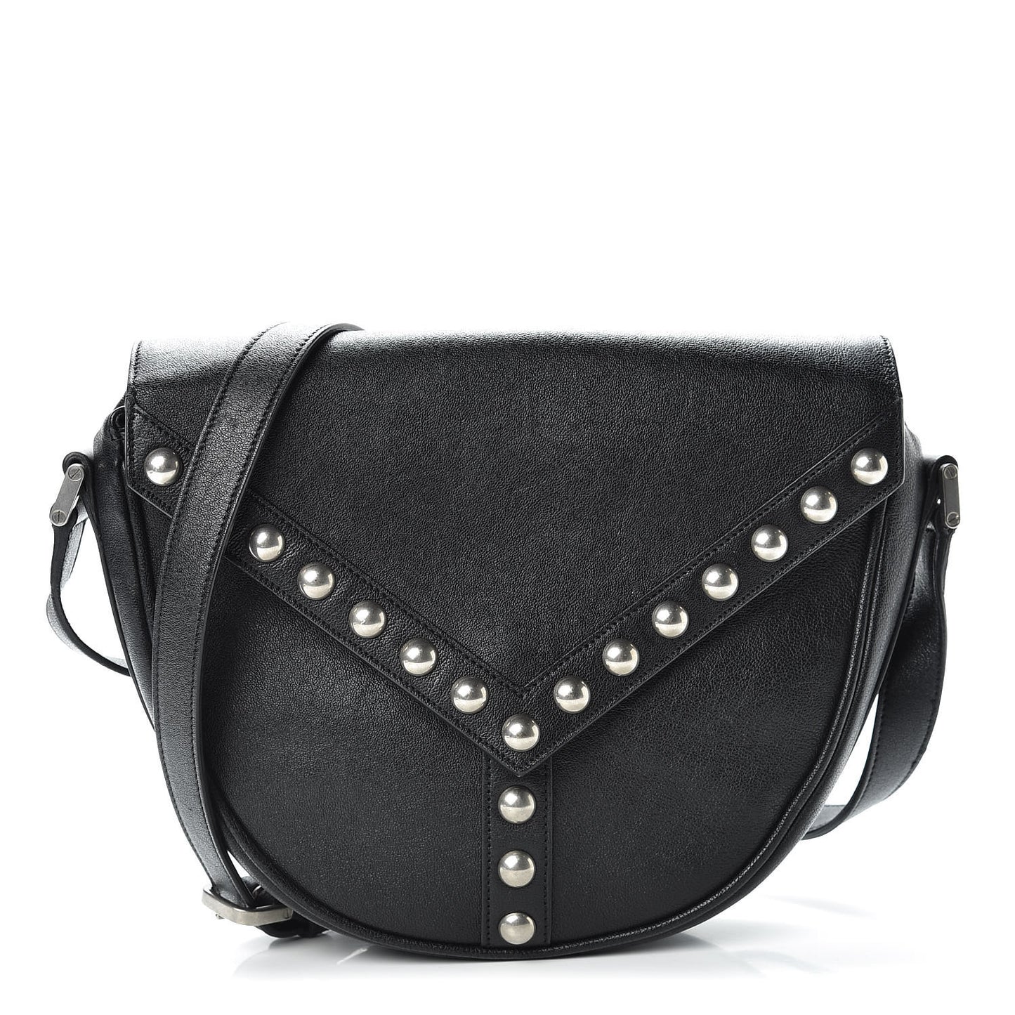 Calfskin Y Studs Crossbody Bag Black