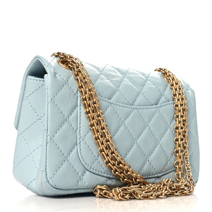 Chanel Aged Calfskin Quilted 2.55 Reissue Mini Flap Light Blue 3 of 10