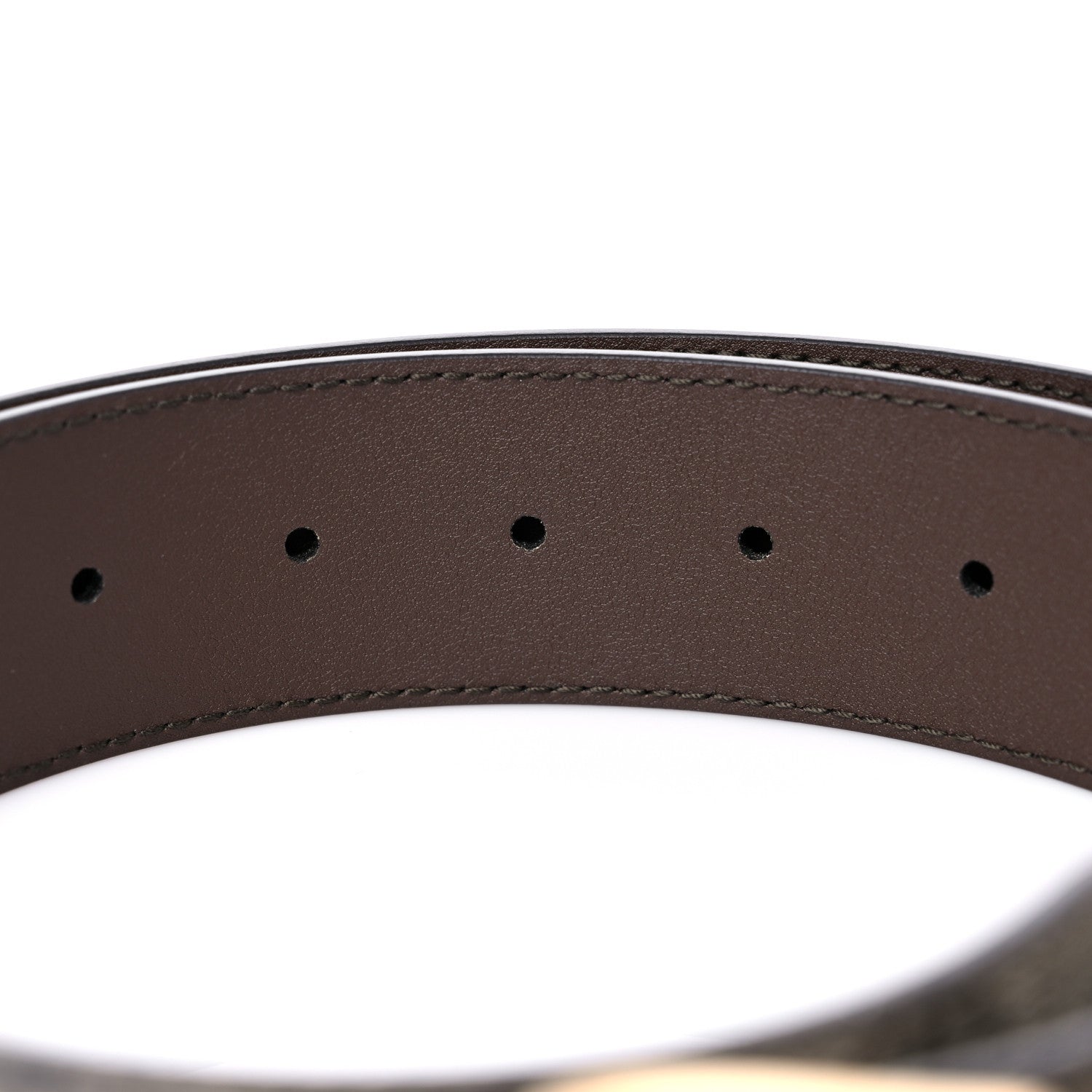 Gucci X BALENCIAGA BB Supreme Monogram 40mm Belt 95 38 Beige Ebony Dark Brown 4 of 5