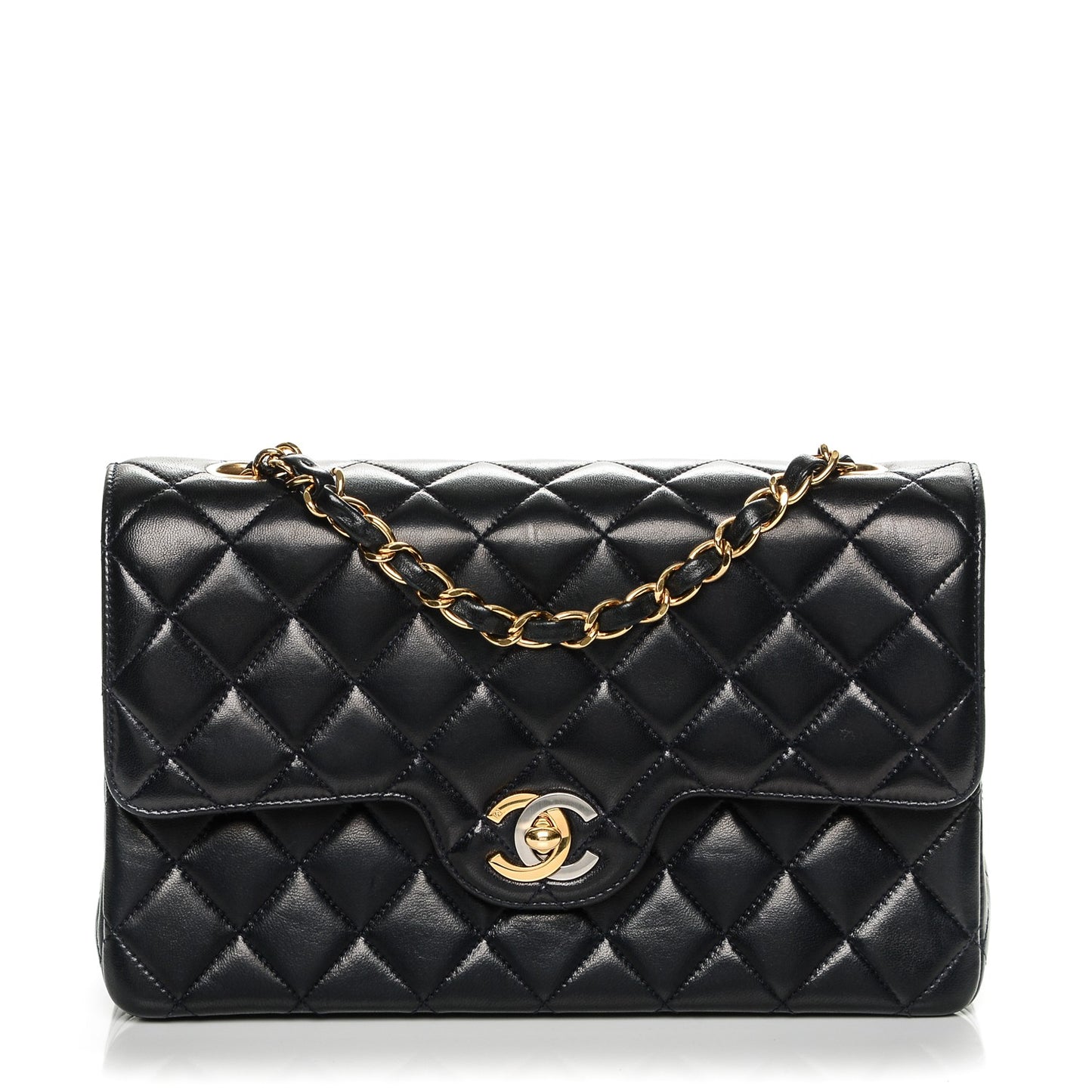 Lambskin Small Double Flap Navy