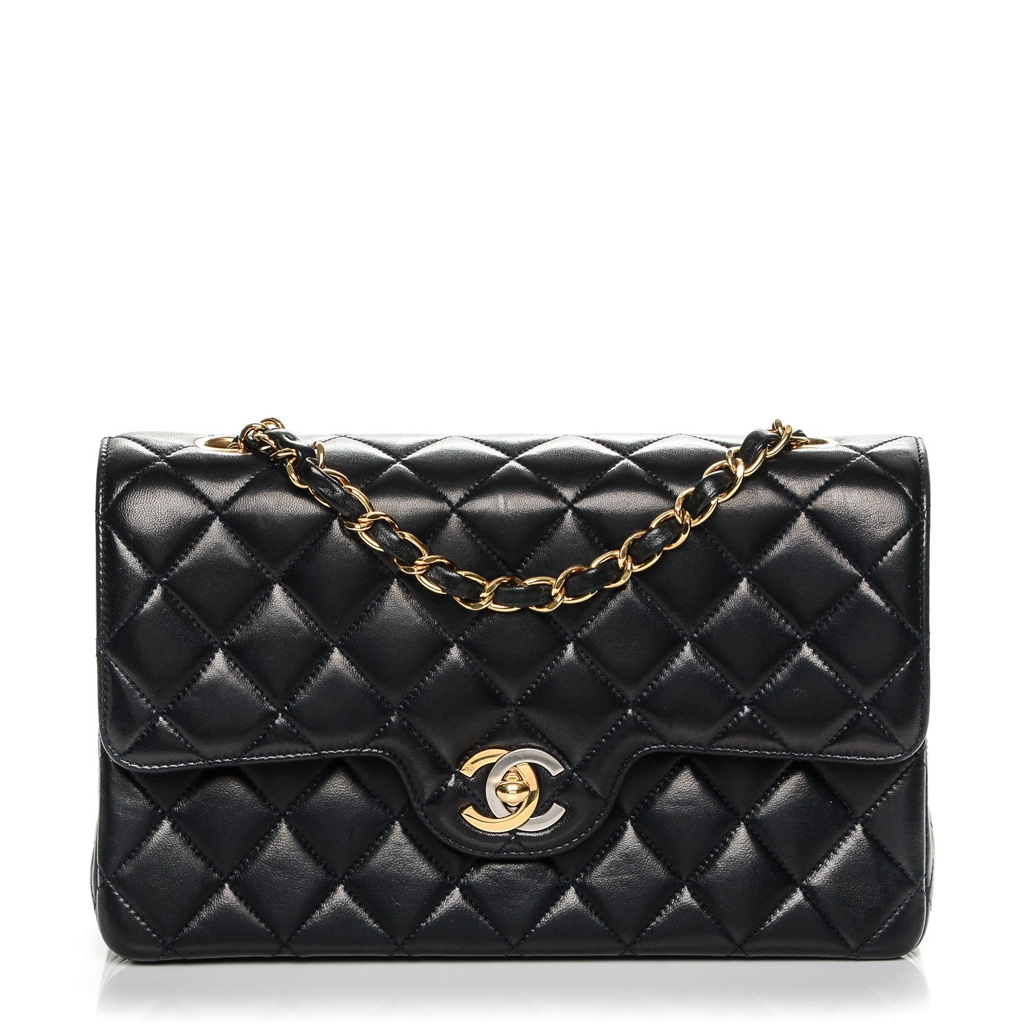 Chanel Lambskin Small Double Flap Navy 1 of 8