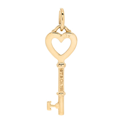 Tiffany 18K Yellow Gold Mini Heart Key Pendant 3 of 4