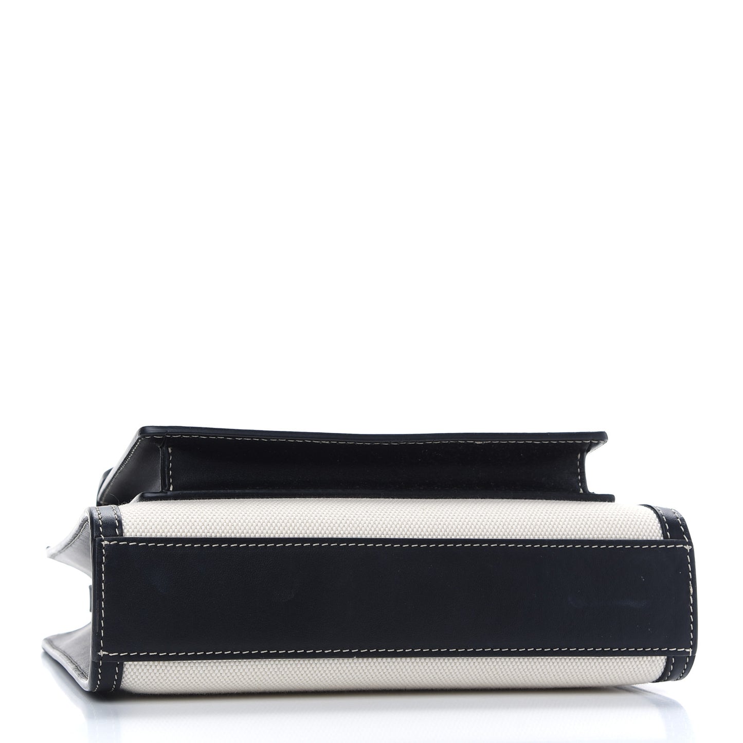 Canvas Smooth Calfskin Two Tone Mini Pocket Bag Black